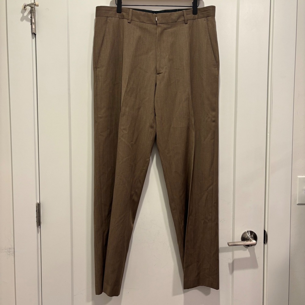 Banana Republic Mens Brown 100% Wool Dress Pants Flat Front Trousers 36x32